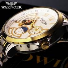 Men's Mechanical Wristwatch Brand Waknoer Stainless Steel Luminous Mechanical Watches Man Business MaleRelogio Masculino Saati 2024 - buy cheap