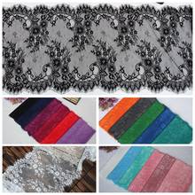 17 cores 42cm de largura colorido laço guarnição cílios rendas para roupas senhora vestido diy casa decoração rendas 2020 novas cores 2024 - compre barato