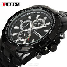Luxury Black Curren full steel quartz Watch Men Casual Military Wristwatch Dress waterproof Clock Male Relogio Masculino 2017 2024 - buy cheap