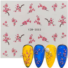 2022 New Arrivals Water Transfers Nail Art Decal Elegant Plum Flower Watermark Stickers Slider Nails Temporary Tattoo Decor 2024 - buy cheap
