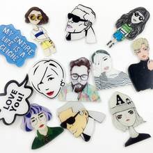 2021 Gifts New Coming Fashion Jewelry Brooch Cool Pin Cartoon Badge icon Brooches For Woman Clothes Accessories BR34 2024 - buy cheap