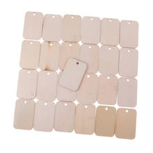 25 Pieces Unfinished Wood Rectangle Wooden Gift Tag with Rope for Wedding Party Hanging Decoration 2024 - buy cheap