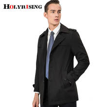 Holyrising casaco longo masculino jaqueta corta-vento gola virada botões à prova de vento com bolsos de grife 2013-5 2024 - compre barato