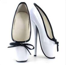 Womens 18cm Heel Stilettos Ballet Bowknot Pumps Mixed Color Slip on Shoes  Patent Leather Plus Size    New 2022 2024 - buy cheap