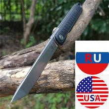 D2 folding knife, high hardness stainless steel outdoor knife, camping, barbecue, jungle durable, black / army green 2024 - buy cheap