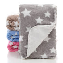Cobertor para bebê recém-nascido de lã, camada dupla, cobertor estilo estrela, elástico térmico, cobertor para carrinho de bebê 2024 - compre barato