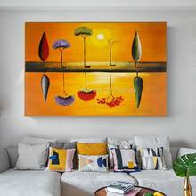 Mintura Hand Painted Modern Abstract Landscape Oil Painting On Canvas Handmade Tree's Reflection Wall Art Picture For Home Decor 2024 - buy cheap