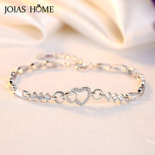 JoiasHome Gemstones Bracelet for Women Trendy Silver 925 Jewelry Amethyst Zircon Heart shaped Delicate Female Fine Jewelry Gifts 2024 - buy cheap