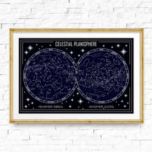 Celestes planisphere mapa da lona cartaz e cópias geométrico minimalista constelação arte da parede fotos pintura decoração casa 2024 - compre barato