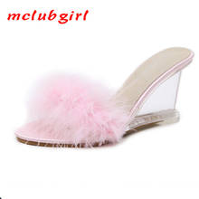 Mclubgirl  Women Crydal Slipper High Heeled Shoes  Female Summer Women Sexy Crystal Sandals Slippers Elegant Sexy Sandals LFD 2024 - buy cheap