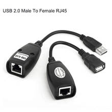 USB 2,0 кабель-удлинитель Cat6 Cat5 Cat5e 6 Rj45 LAN Ethernet Сетевой удлинитель Ретранслятор адаптер конвертер кабель 2024 - купить недорого