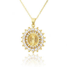 Holy Virgin Mary Pendant Necklace Rhinestone Our Lady of Guadalupe Necklace for Women Religious Catholic Jewelry Gift 2024 - buy cheap