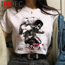 Camiseta feminina attack on titan, camiseta casual branca de trabalho, roupas para casal, grunge tumblr 2024 - compre barato