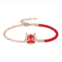 Charms Rope Red Handmade Bracelet Girls Fashion Zodiac Ox Hand Accessories Vintage Silver 925 Bangle For Women Jewelry 2021 New 2024 - buy cheap