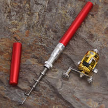 Mini bolígrafo de pesca portátil Lightweight, aleación de aluminio, caña de pescar, carrete, se adapta a guantera de bolsillo, maletín, mochila 2024 - compra barato