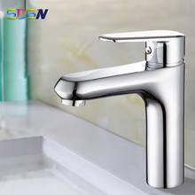 Bathroom Basin Faucet SDSN Deck Mounted Bathroom Basin Sink Faucets Home Hot Cold Water Mixer Tap Chrome Bathroom Faucets 2024 - buy cheap