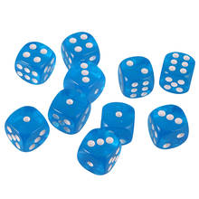 Pack of 10 D6 Dice Set Acrylic Six Sided for D&D TRPG Party Board Game Toys 2024 - buy cheap