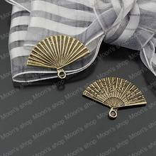 Wholesale 24*17mm Antique Bronze Small Fan Alloy Flat Charms Pendants Diy Findings Accessories  30 pieces (JM592) 2024 - buy cheap