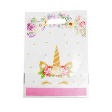 Bolsas de regalo de plástico con diseño de unicornio para niños, bolsita de flamenco para dulces, regalos para fiestas de cumpleaños, decoración de boda, 10 unids/lote 2024 - compra barato