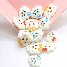 22MM Little Happy Face Clouds Cabochons Resin Flatback Happy White Cloud Craft Flat Back Resin Cloud With Smile Craft 2024 - buy cheap