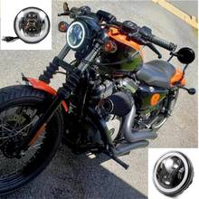 5.75 Inch LED Motorcycle Headlight DRL Halo 5-3/4 for Harley Softail Deuce Custom Sportster Iron 883 Indian Scout 2024 - buy cheap