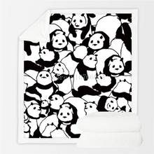 Blanket Throw Blankets Black and White Cute Pandas Bed Blankets Crystal Velvet Fleece Sherpa Choose One-Layer Two-Layer Blanket 2024 - buy cheap