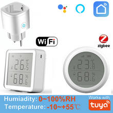 Room Temperature Wireless Sensor WiFi/ZigBee Humidity Digital Hygrometer EU 16A Plug Support Google Home/Alexa Tuya Smartlife 2024 - buy cheap