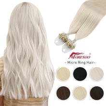Moresoo Micro Loop Hair Extensions Microlinks Machine Remy Brazilian 1G/1S 50g Blonde Balayage 100% Real Human Hair Straight 2024 - buy cheap