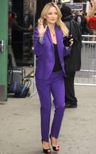 Женские Брючные костюмы фиолетового цвета, комплект из 2 предметов, осенняя офисная одежда, жакет, брюки с костюмом, женские брюки и куртка, индивидуальный пошив 2024 - купить недорого