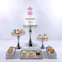 2020 подставка для свадебного торта свадебные тарелки набор металлический круглый вечерние десерт кристаллы торт стенд кекс украшения торта 2024 - купить недорого