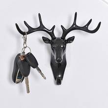 Fashion Deer Head Antlers Self Adhesive Keys Hat Holder Wall Door Hook Hanger 2024 - buy cheap