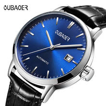 OUBAOER 2019 men's watches top luxury brand leather business Automatic watch Calendar display clock waterproof relogio masculino 2024 - buy cheap