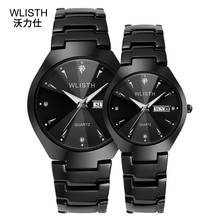 WLISTH High Quality Luxury Business Quartz Watch for Men and Women Wristwatch Black Steel Waterproof Date Week Hour Couple Watch 2024 - buy cheap