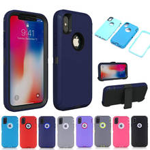 3 in 1 Shockproof Cover for iPhone 7 8 6 6s Plus X XS Max XR Heavy Defend Case for iPhone 11 12 13 Pro Max Mini SE2 Case Fundas 2024 - buy cheap