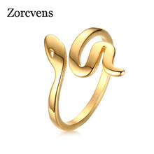 Modyle Serpente Moda Forma Anel de Ouro Jóias em Aço Inoxidável-cor Serpente Anéis Bague Para As Mulheres Bonito da Festa de Jóias 2024 - compre barato