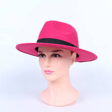 Sombrero de fieltro de banda para mujer, sombrero de fieltro de color mezclado, sombrero de jazz, Perla 2024 - compra barato