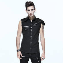 Devil Fashion Men's Punk Sleeveless Shirt Daily Casual Slim-fitting Cotton Summer Blouses 2024 - buy cheap