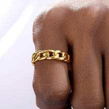 Anéis de dedo em aço inoxidável, corrente empilhável de crina de cor dourada, joias da moda, acessórios de vestuário diário 2024 - compre barato