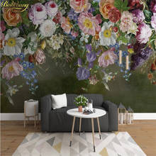 beibehang Custom photo mural wallpaper European retro nostalgic rose flower wallpapers for living room TV background wall paper 2024 - buy cheap