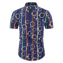 Camisa hawaiana de manga corta para hombre, blusa informal con estampado étnico, camisas sueltas para parejas 2024 - compra barato