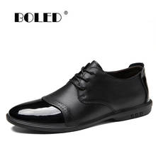 Zapatos de negocios de alta calidad para hombre, calzado informal de cuero genuino, planos, talla grande, suaves, cómodos, antideslizantes, para caminar 2024 - compra barato