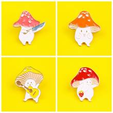 Cartoon Pin Brooches For Backpack Cute Mushroom Pins Lapel For Clothes Zinc Alloy Metal Badges Gift For Best Friends 2024 - buy cheap
