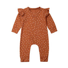 Хлопковый костюм в горошек для новорожденных девочек, комплект одежды, комбинезон с рукавами-крылышками, комбинезон для детей 0-18 месяцев 2024 - купить недорого