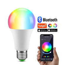 Bluetooth E27 RGBW + WW светодиодный светильник лампа 15 Вт RGB с помощью приложения на телефоне Беспроводной Управление умная лампа 110V 220V затемнения Magic Home светильник ing Декор 2024 - купить недорого