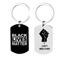 BLACK LIVES MATTER Black Key chain African American Protest Black Military Brand Key ring Hip-Hop Stainless Steel Pendant 2024 - buy cheap