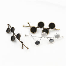 5pcs 8mm 10mm High Quality Four 8mm 10mm Cameos Silver Plated Bronze Plated Brass Hairpin Hair Clips Base Setting Cabochon Cameo 2024 - buy cheap