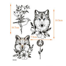 Bird And Wolf Waterproof Temporary Tattoo Sticker Flowers The Flash Tatoo Tatouage Temporaire  Henna Tattoos Fake Tattoo Men 2024 - buy cheap