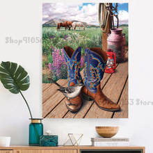 5D DIY Diamond Painting Set Diamond Mosaic Cowboy Boots Prairie Horse Picture Of Rhinestone Embroidery Cross Stitch New GG3654 2024 - buy cheap