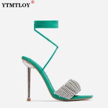 Women Sandals Crystal Decor High Heels Dress Party Shoes Woman Black Ankle Strap Sandalias Femmes Pumps Sexy Thin  Cross-tied 2024 - buy cheap
