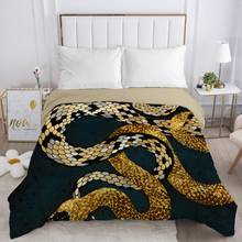 3D Duvet Cover with Zipper Comforter Blanket Quilt Cover 220x240/90/135/150 Bedding Bag Retro luxury snake 2024 - buy cheap